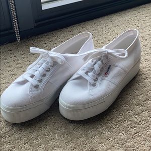 White Superga Acot Linea platform sneakers